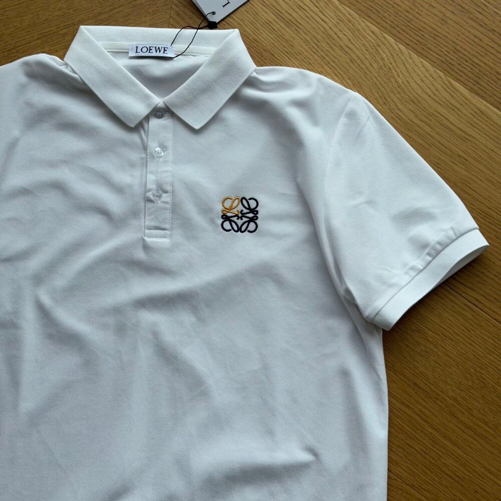 Loewe Polo Shirt with Small Logo Embroidery - Short Sleev
